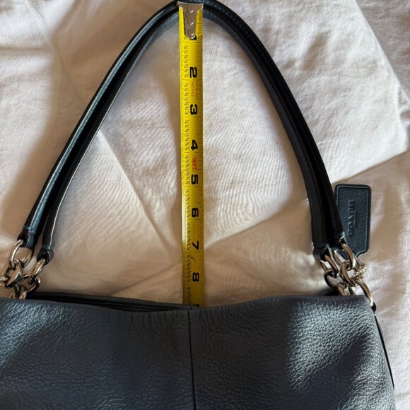 Coach Lexy Shoulder Bag Pebble Leather Metallic Blue - Picture 15 of 15